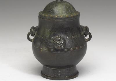 图片[2]-Gold and silver-inlaid you wine vessel with cloud pattern and swing handle, late Ming to early Qin dynasty, 17th century-China Archive